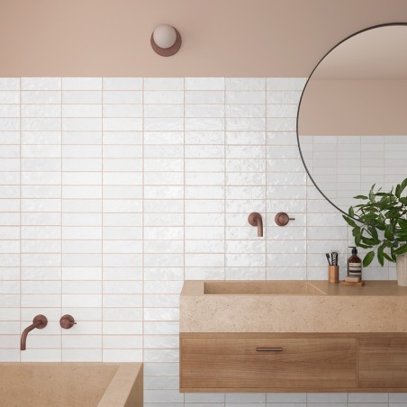 Zellige - carrelage effet zellige 6,5x20 cm MAJESTIC BLANC