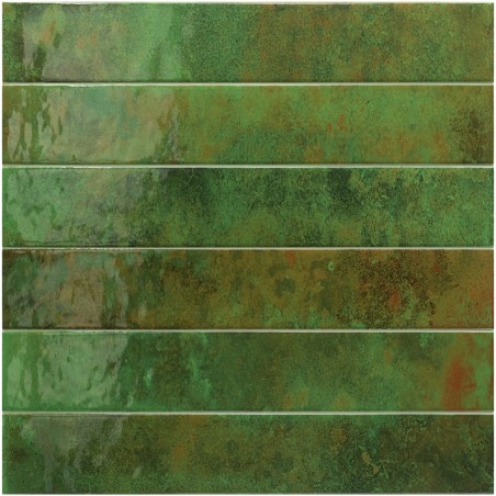 Echantillon - echantillon carrelage imitation zellige 5x40 cm BALI GREEN