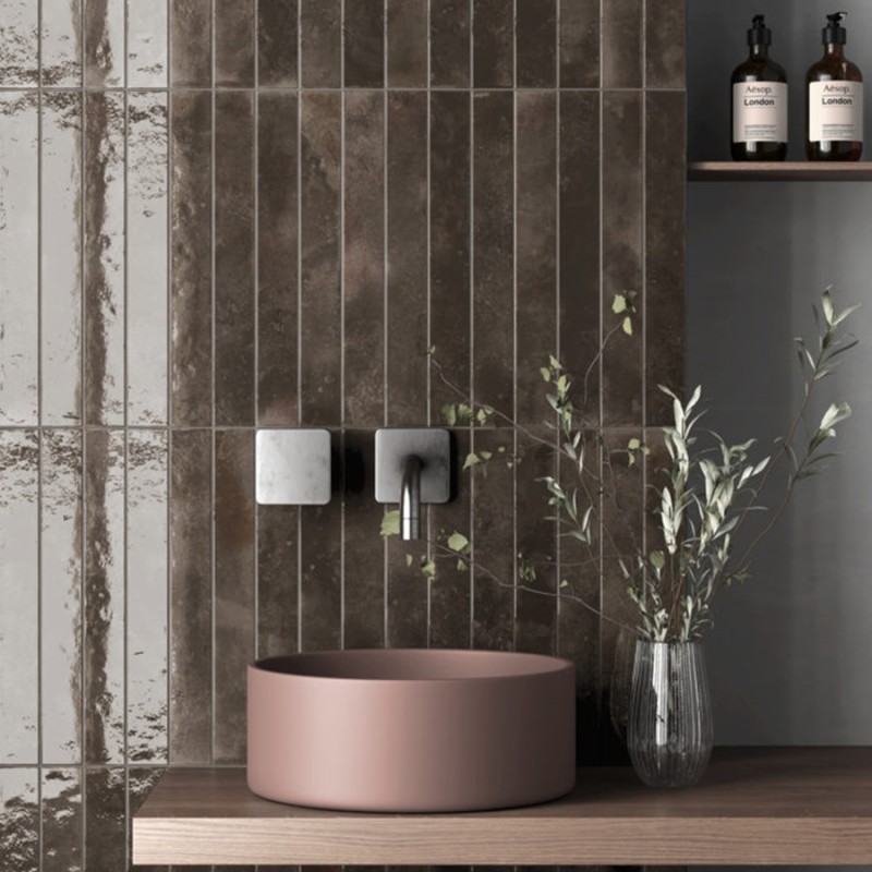 Zellige - carrelage effet zellige 5x40 cm BALI BLACK HAT