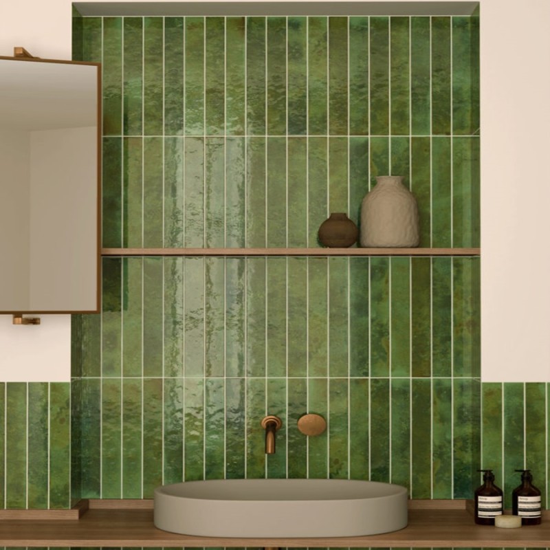 Zellige - carrelage effet zellige 5x40 cm BALI GREEN