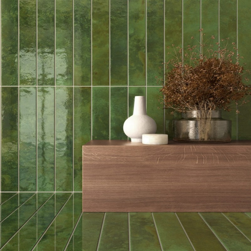 Zellige - carrelage effet zellige 5x40 cm BALI GREEN