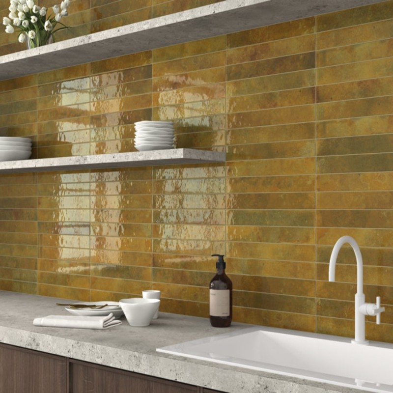 Zellige - carrelage effet zellige 5x40 cm BALI MOSS