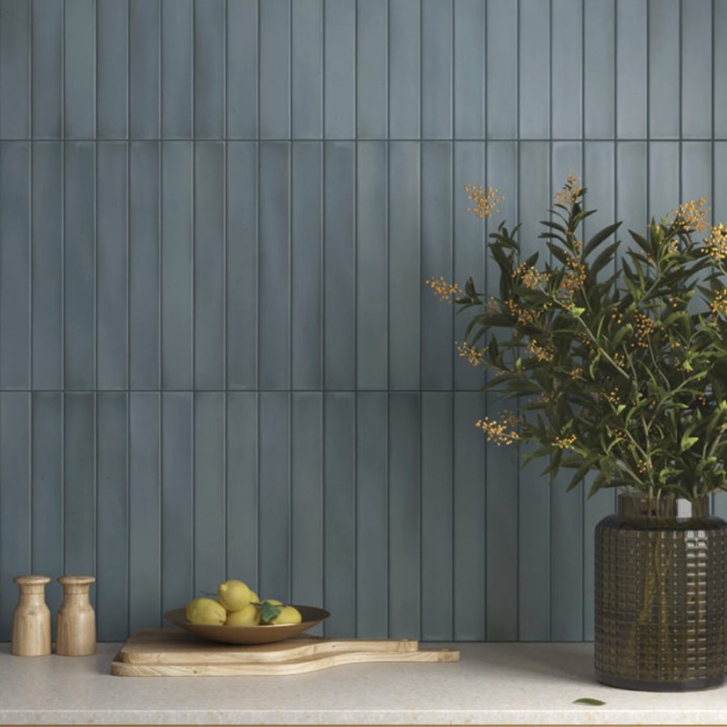 Zellige - carrelage effet zellige 5x40 cm MASSIMO SMOKE BLUE