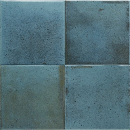 Echantillon - echantillon carrelage imitation zellige 15x15 cm GLOSS BLUE NIGHT