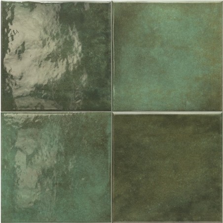 Echantillon - echantillon carrelage imitation zellige 15x15 cm GLOSS MOSS GREEN