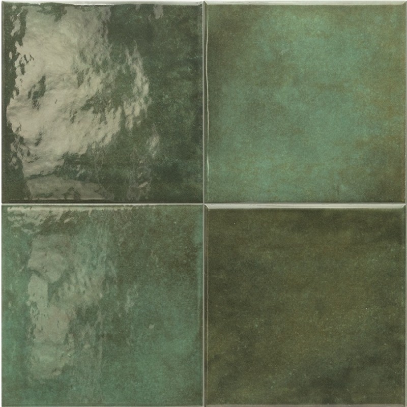 Echantillon - echantillon carrelage imitation zellige 15x15 cm GLOSS MOSS GREEN