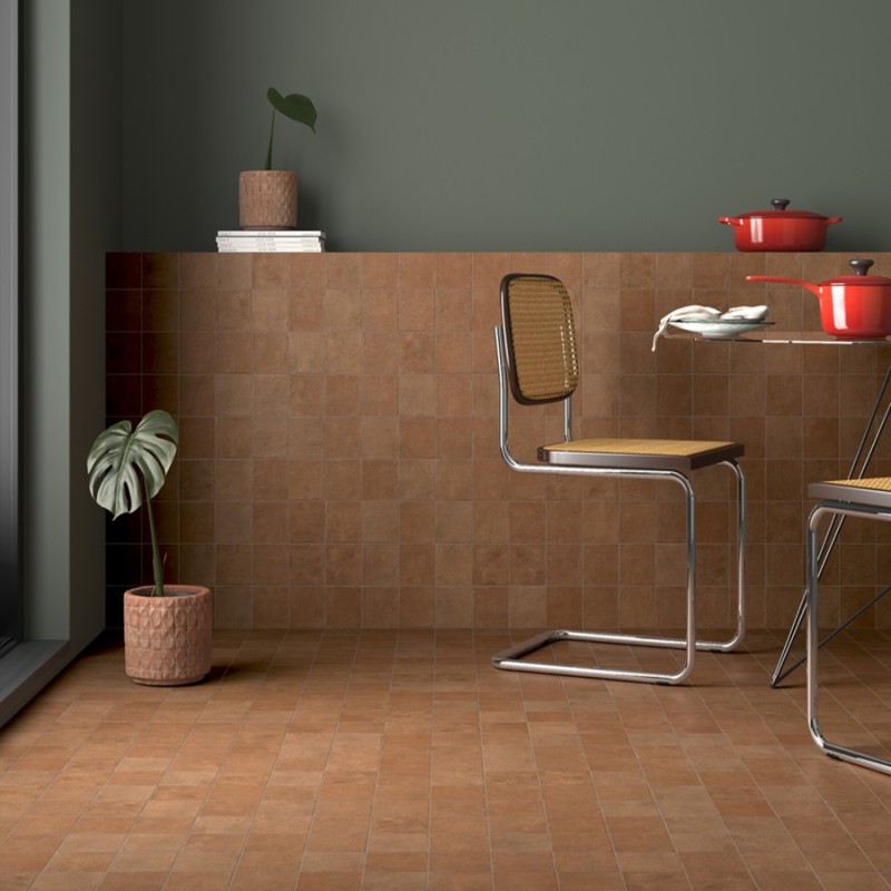 Zellige - carrelage effet zellige 10x10 cm STAGE TERRACOTTA