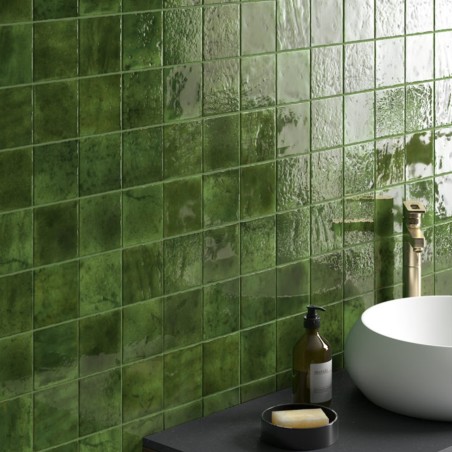 Zellige - carrelage effet zellige 10x10 cm MENORCA GREEN