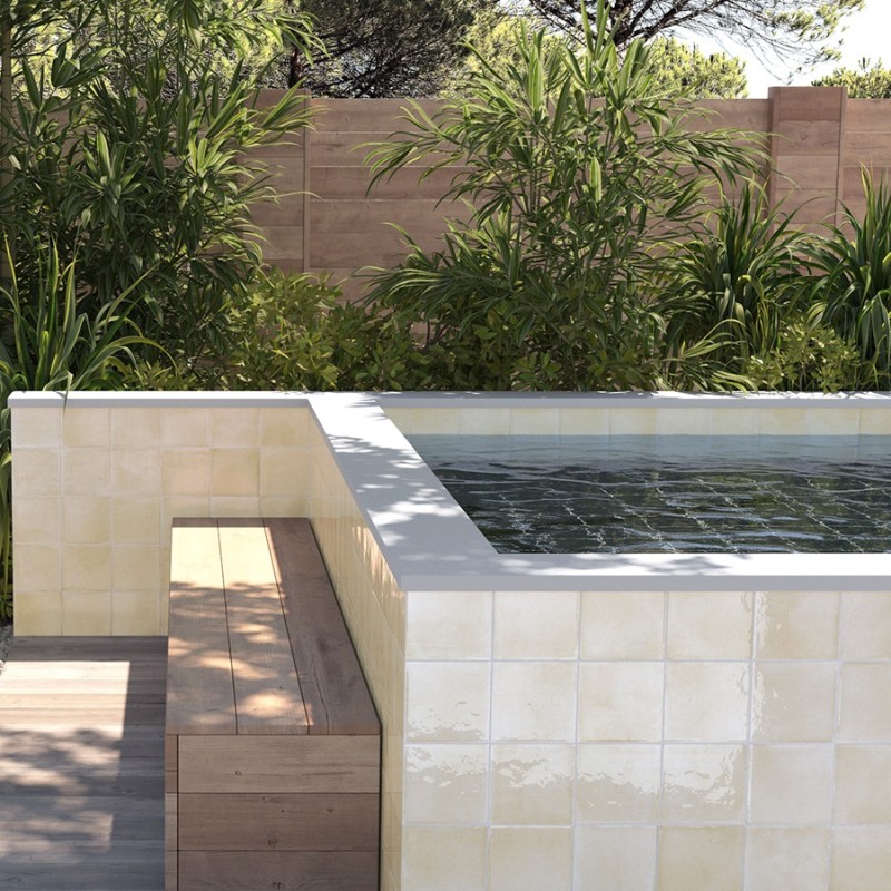 Carrelage - carrelage piscine GLOSS CANVAS 15x15 cm effet zellige