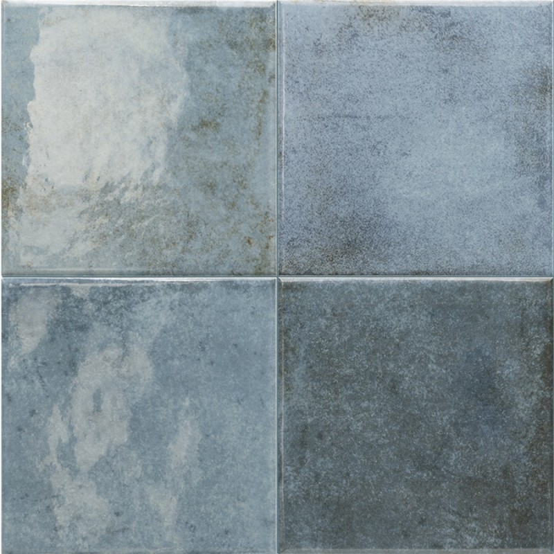 Carrelage - carrelage piscine GLOSS COLONIAL BLUE 15x15 cm effet zellige