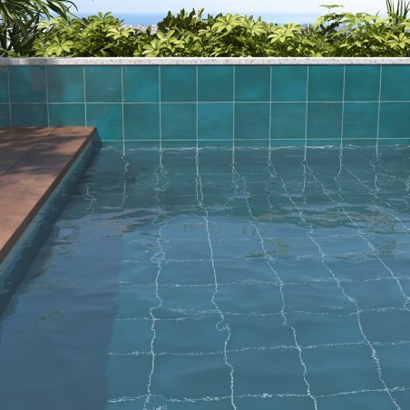 Carrelage - carrelage piscine GLOSS GLACIER 15x15 cm effet zellige