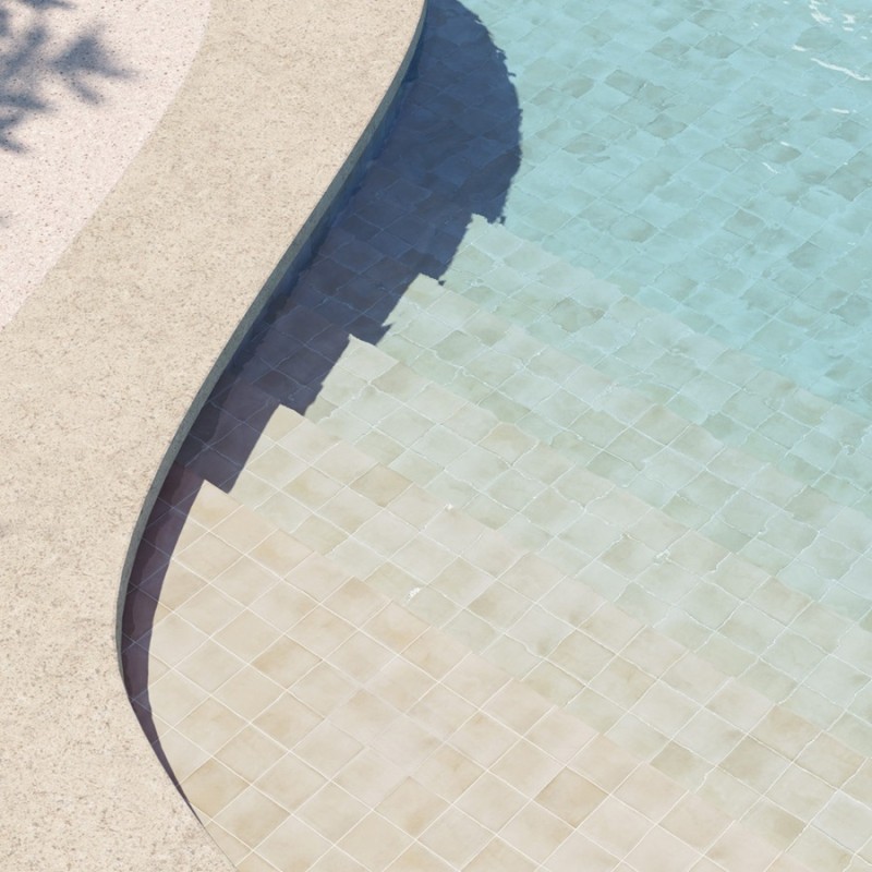 Carrelage - carrelage piscine MATT CANVAS 15x15 cm effet zellige