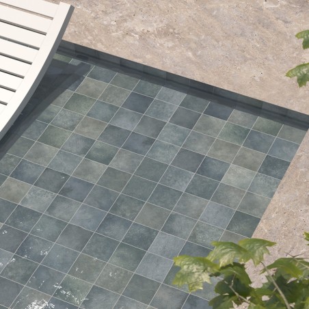 Carrelage - carrelage piscine MATT INDIGO 15x15 cm effet zellige