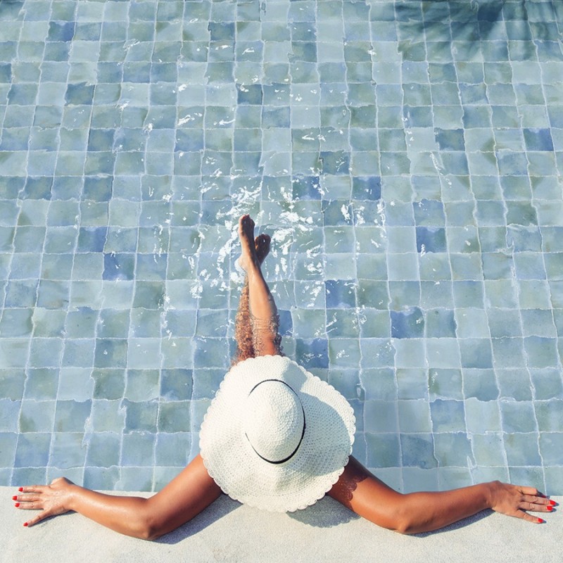 Carrelage - carrelage piscine MATT INDIGO 15x15 cm effet zellige