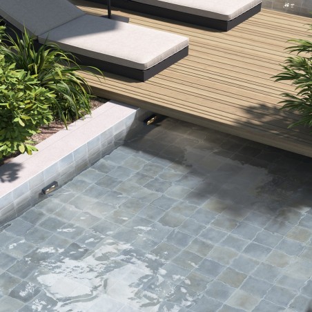 Carrelage - carrelage piscine MATT SEA 15x15 cm effet zellige
