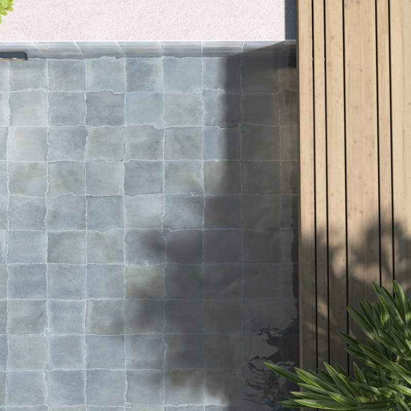 Carrelage - carrelage piscine MATT SEA 15x15 cm effet zellige