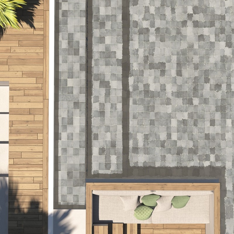 Carrelage - carrelage piscine MATT SHADOW 15x15 cm effet zellige