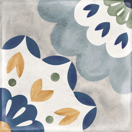 Echantillon - echantillon Carrelage ALMA 15x15 cm effet carreau ciment vieilli