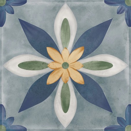 Echantillon - echantillon Carrelage BELIA 15x15 cm effet carreau ciment vieilli