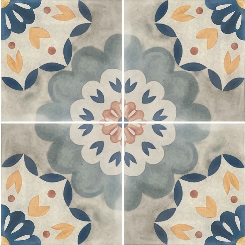 Carreaux ciment - Carrelage ALMA 15x15 cm effet carreaux ciment vieilli