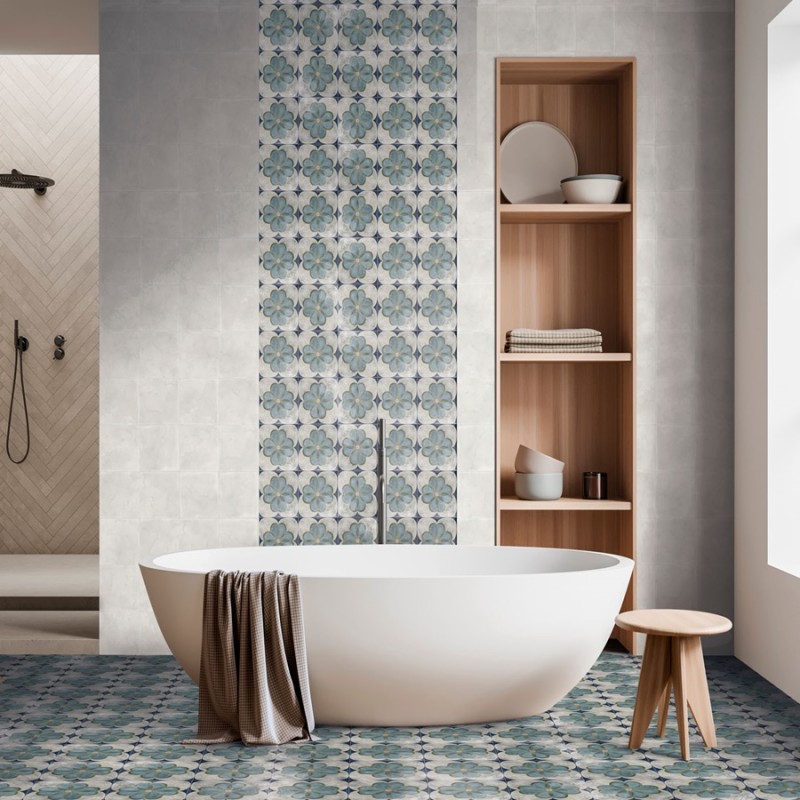 Carreaux ciment - Carrelage LIENA 15x15 cm effet carreaux ciment vieilli