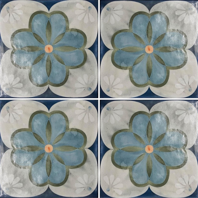 Carreaux ciment - Carrelage LIENA 15x15 cm effet carreaux ciment vieilli