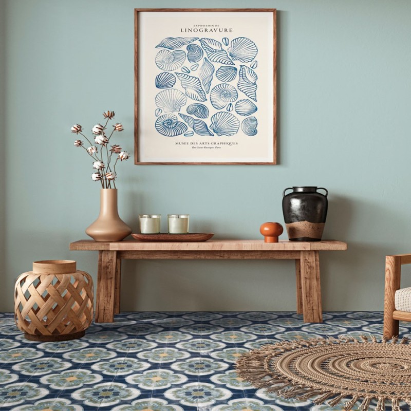 Carreaux ciment - Carrelage LISA 15x15 cm effet carreaux ciment vieilli