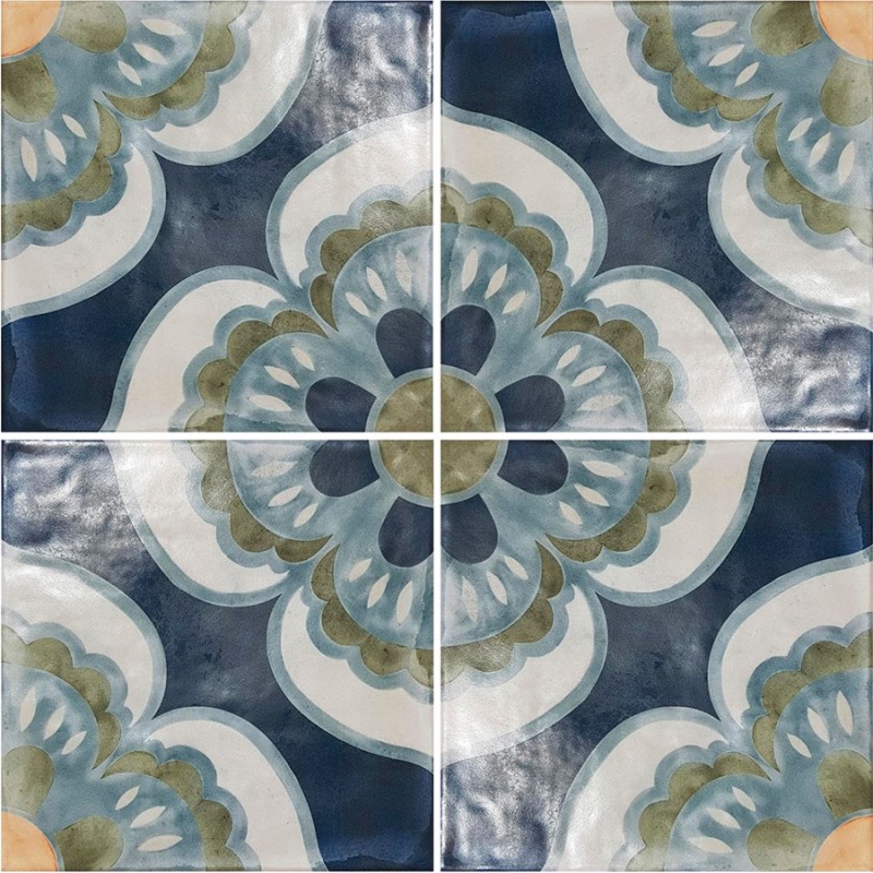 Carreaux ciment - Carrelage LISA 15x15 cm effet carreaux ciment vieilli