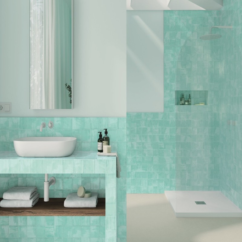 Zellige - carrelage effet zellige 10x10 cm NOUR AQUA