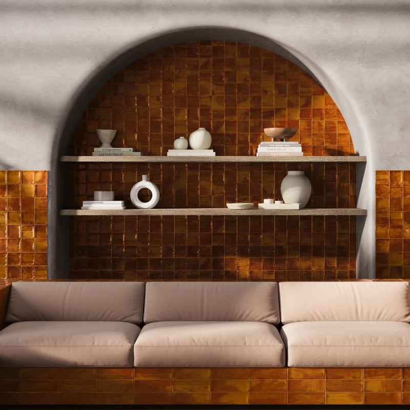 Zellige - carrelage effet zellige 10x10 cm NOUR CARAMEL