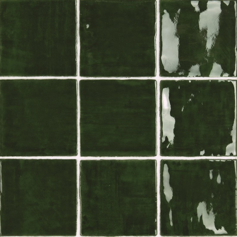 Zellige - carrelage effet zellige 10x10 cm NOUR DARK GREEN