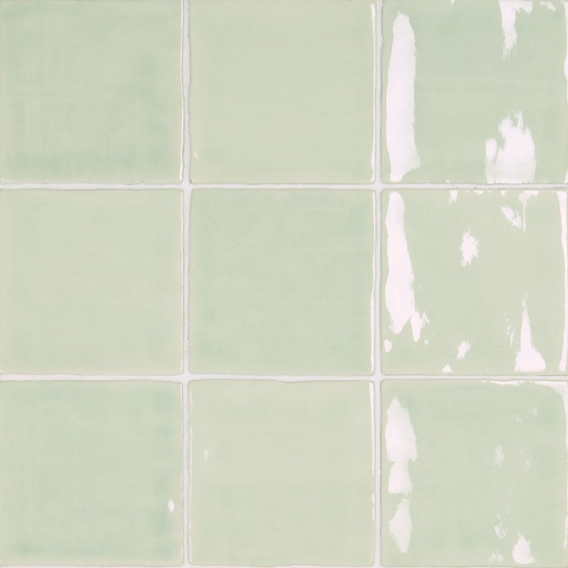 Zellige - carrelage effet zellige 10x10 cm NOUR PASTEL GREEN