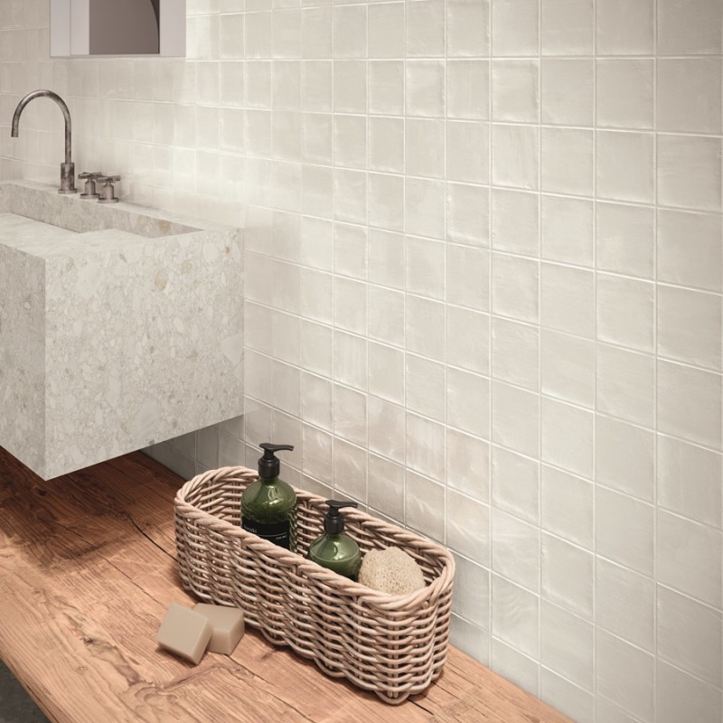 Zellige - carrelage effet zellige 10x10 cm NOUR WHITE