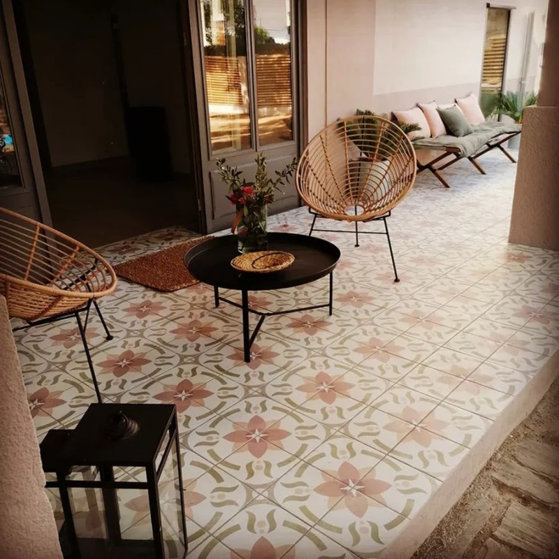 Carreaux ciment - carrelage effet carreaux ciment vielli 20x20 cm MACAAL