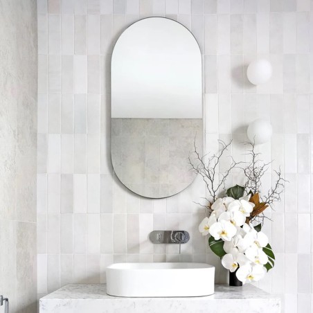 Zellige - carrelage imitation zellige 6.5x20 cm MALEM WHITE