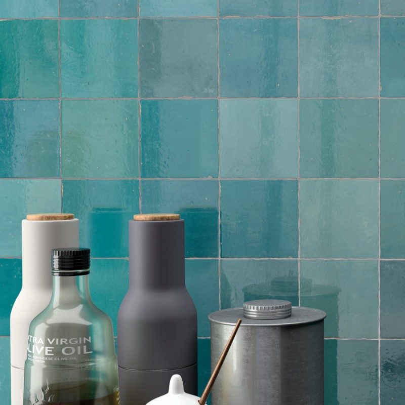 Zellige - carrelage imitation zellige 12,5x12,5 cm MESTI TURQUESA