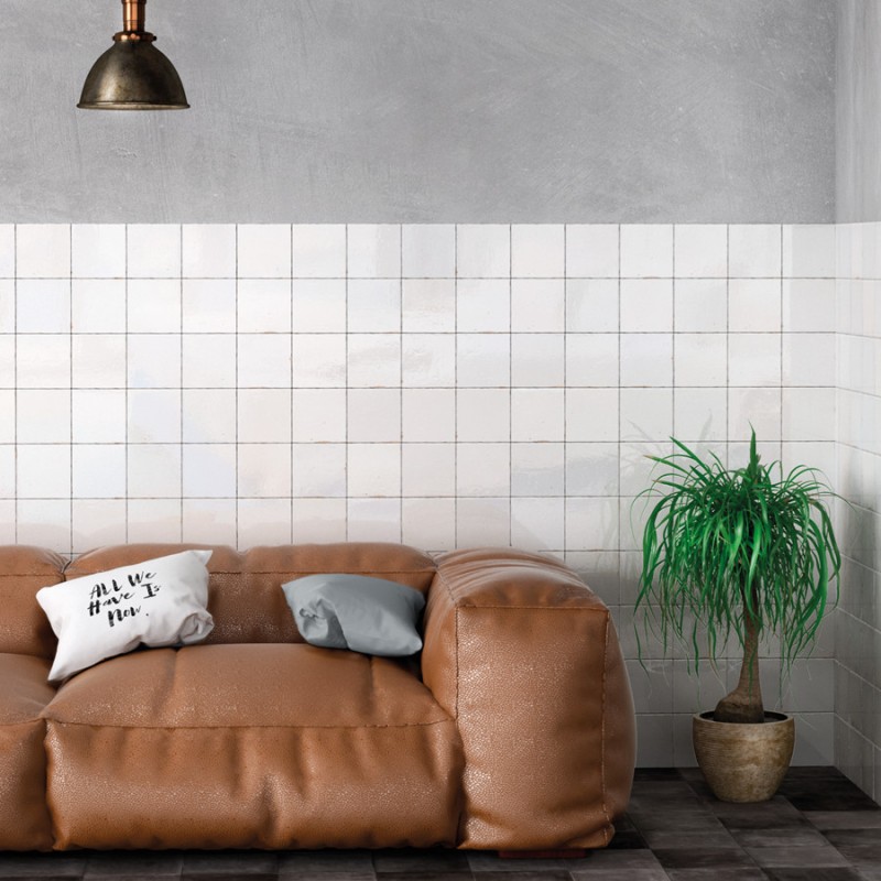 Zellige - carrelage imitation zellige 12,5x12,5 cm MESTI WHITE