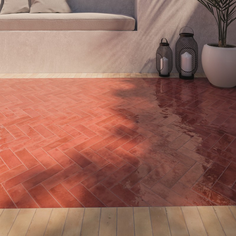 Zellige - carrelage imitation bejmat 5x15 cm BEJMAT CARMIN