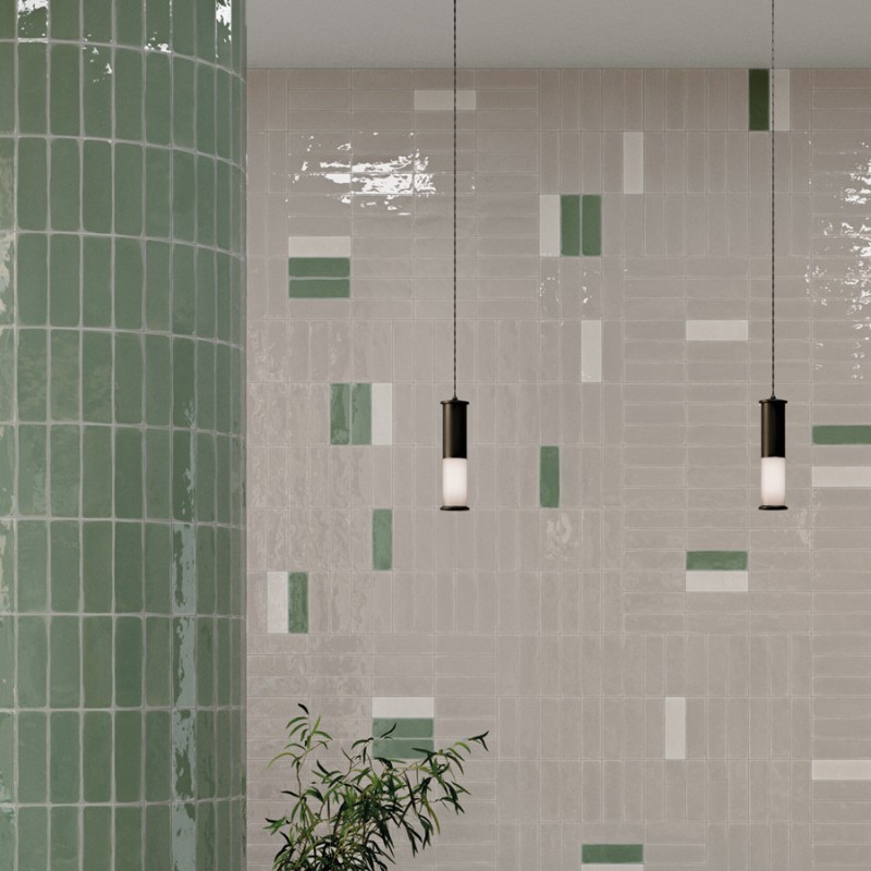 Zellige - carrelage effet zellige 5x15 cm REBELS MOSS GLOSS