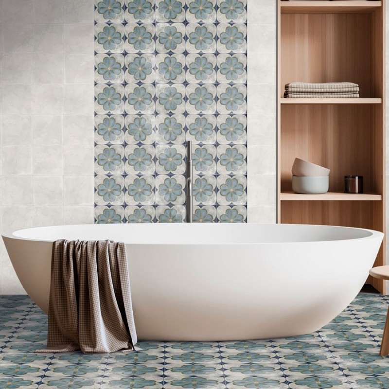 Carreaux ciment - Carrelage LIENA 15x15 cm effet carreaux ciment vieilli