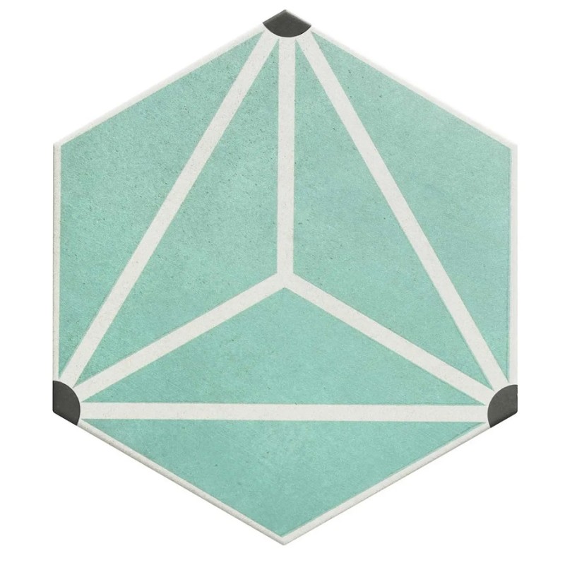 Echantillon - echantillon Carrelage OSAKA AQUA 28,5x33 cm effet carreau ciment