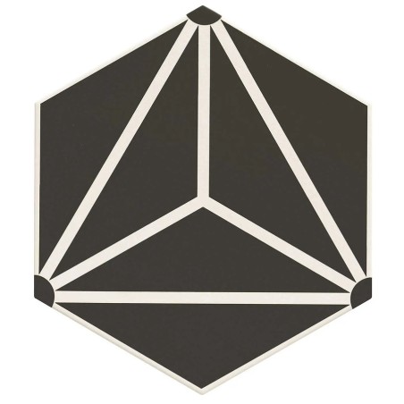 Echantillon - echantillon Carrelage OSAKA BLACK 28,5x33 cm effet carreau ciment