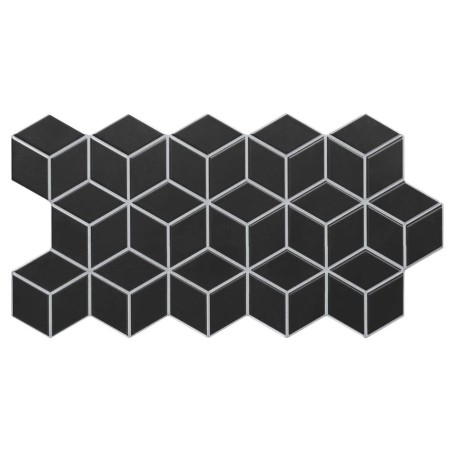 Echantillon - echantillon Carrelage RHOMBUS BLACK 26,5x51 cm effet carreau ciment