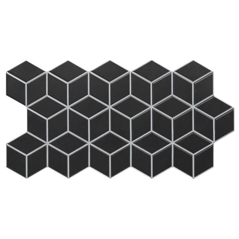 Echantillon - echantillon Carrelage RHOMBUS BLACK 26,5x51 cm effet carreau ciment