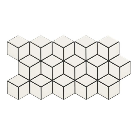 Carreaux ciment - carrelage RHOMBUS SNOW 26,5x51cm imitation carreaux ciment
