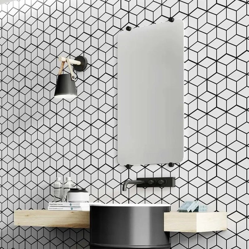 Carreaux ciment - carrelage RHOMBUS SNOW 26,5x51cm imitation carreaux ciment