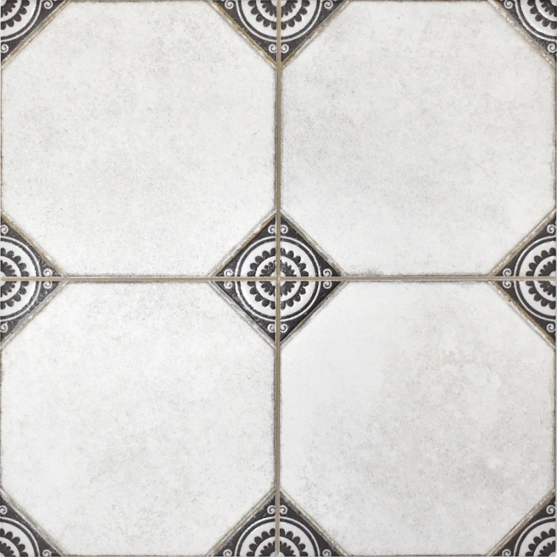 Carreaux ciment - carrelage LEEDS BLACK 33x33cm imitation carreaux ciment