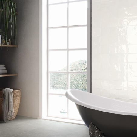 Déstockage - Lot de 5 M² Carrelage effet zellige 13x13cm FADO WHITE