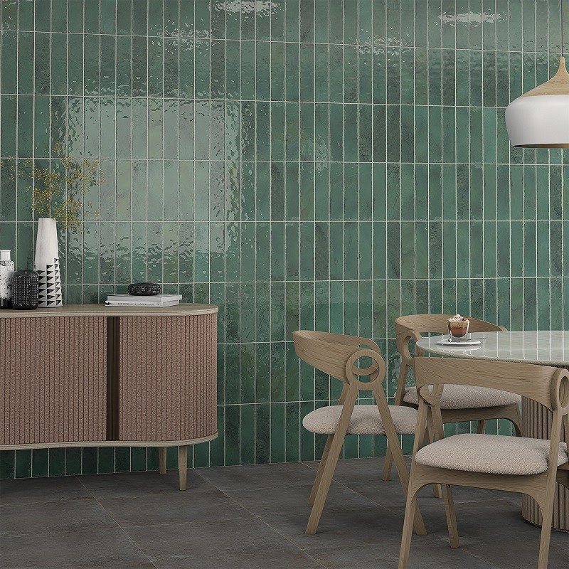 Déstockage - Lot de 2,52M² carrelage effet zellige 8x31,5 cm luca jade