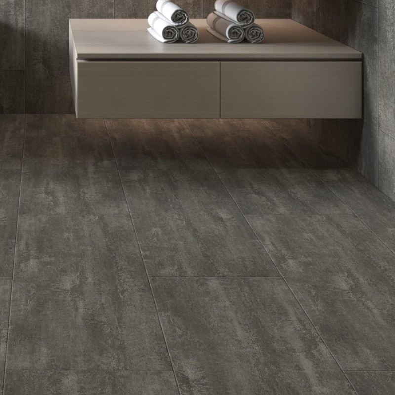 Dalle PVC clipsable - Sol pvc rigide à clipser effet béton 46x92 cm STONE MARQUINA